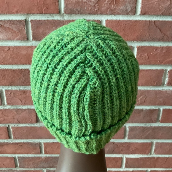 Bartlettyarns Since 1821 Wool Green Knit Cuffed Beanie O/S Made in U.S.A. NWOT - Picture 4 of 11